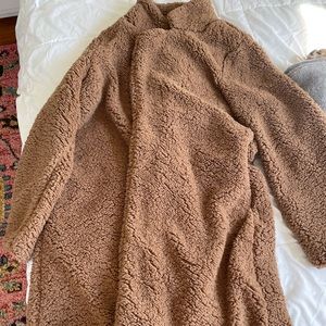 Long teddy coat. Size large